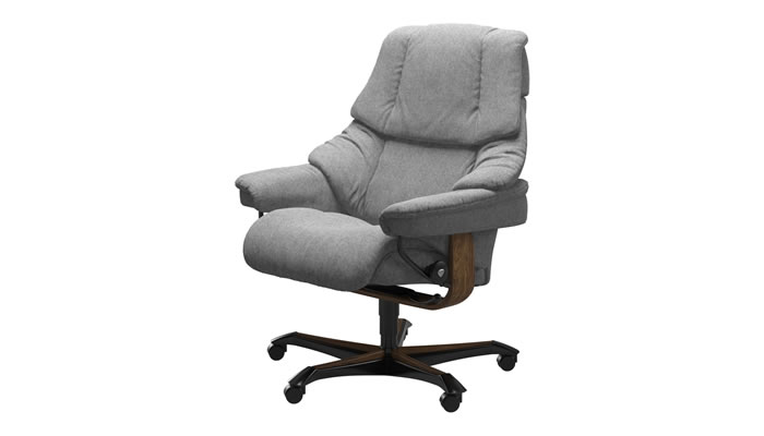 Stressless Reno Home Office in Peony Grey Fabric